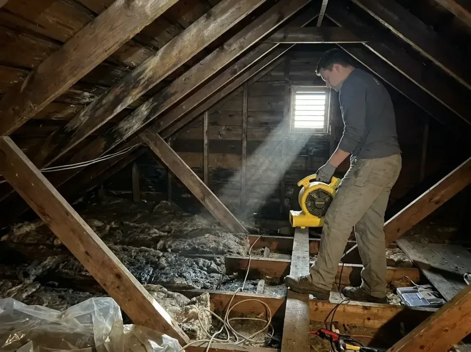 attic-water-damage-drying-proc-007 — frequently asked questions, Emergency Water Extraction & 24/7 Flood Response in Barclay…